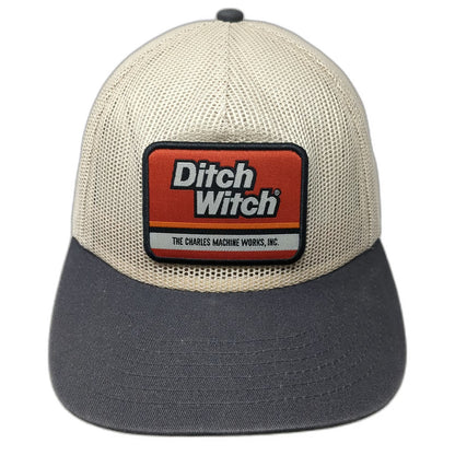 Ditch Witch Trucker Hat Beige Gray One Size Mesh Back Snapback Patch Heavy Duty
