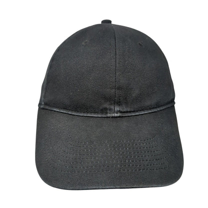 Unbranded Strapback Hat Black One Size Adjustable Vented Holes 6 Panel Blank