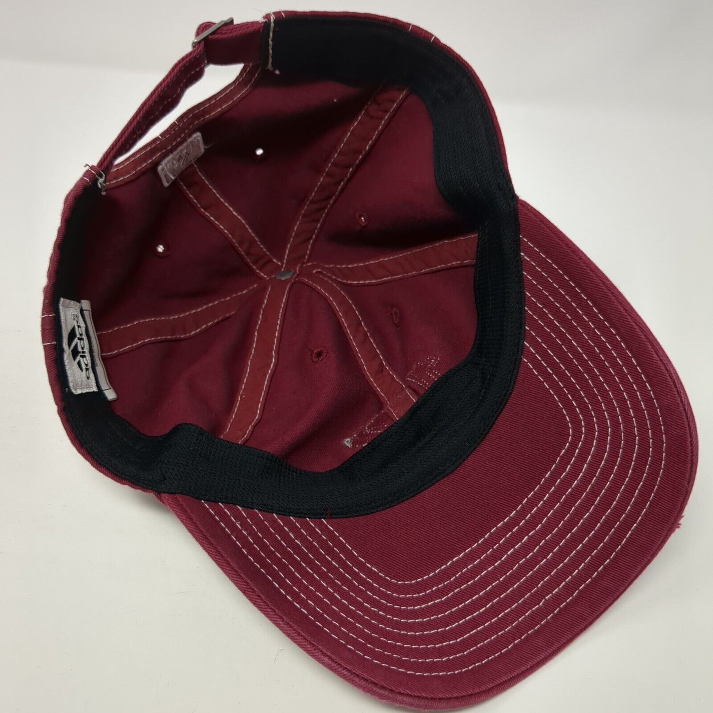 12 Adidas Slideback Hat Red One Size Adjustable Embroidered Distressed 6 Panel