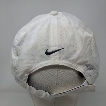 Nike Swoosh Strapback Hat White OSFM Dri-Fit Heritage 86 Laser Cut