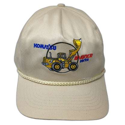 Komatsu Avance Series 5 Panel Beige One Size Rope Brim Loader Construction Hat