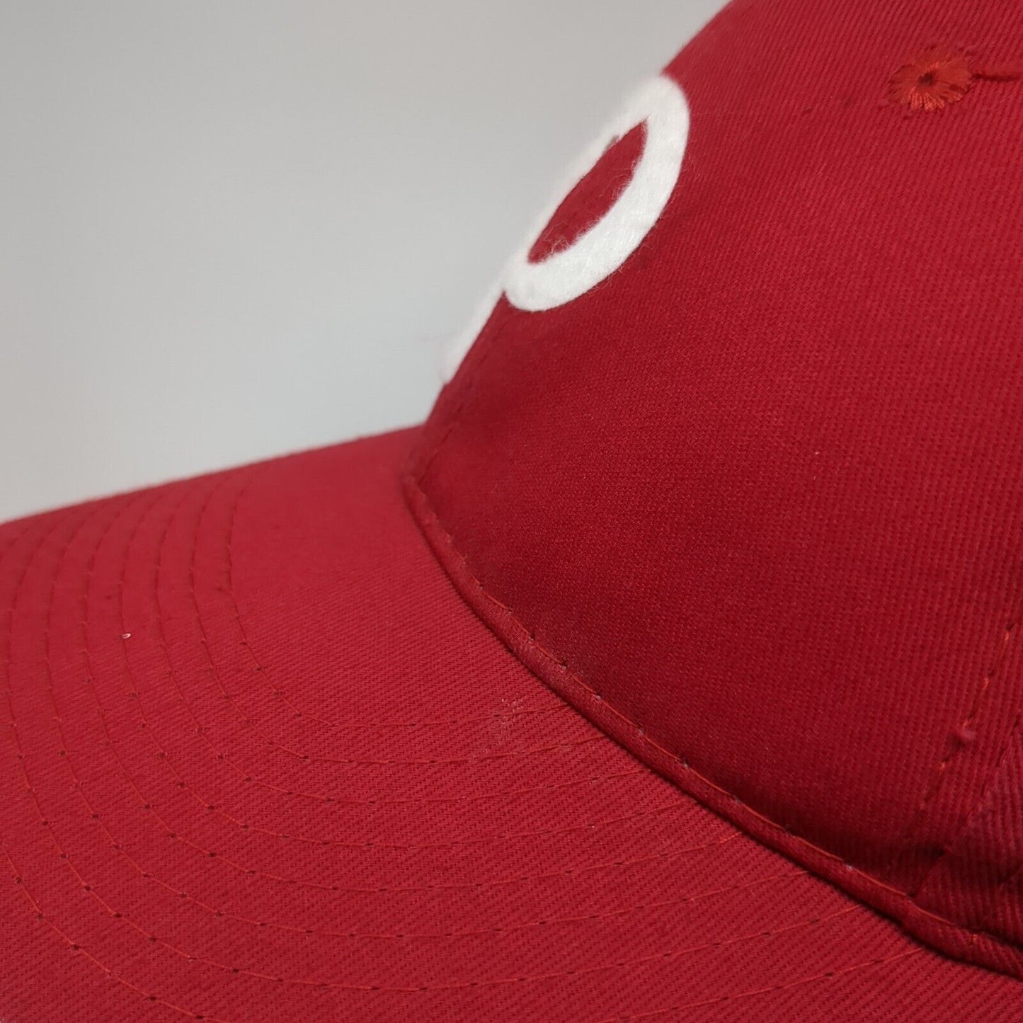 Letter P Strapback Hat Red One Size Adjustable 6 Panel Outdoor Cap
