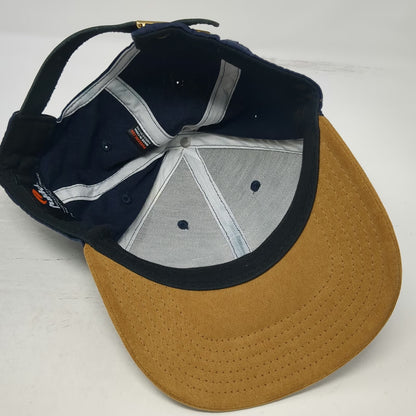 Pukka Baseball Cap Blue OSFM Tamarack Est 2004 Suede Brim Slideback Patch Hat