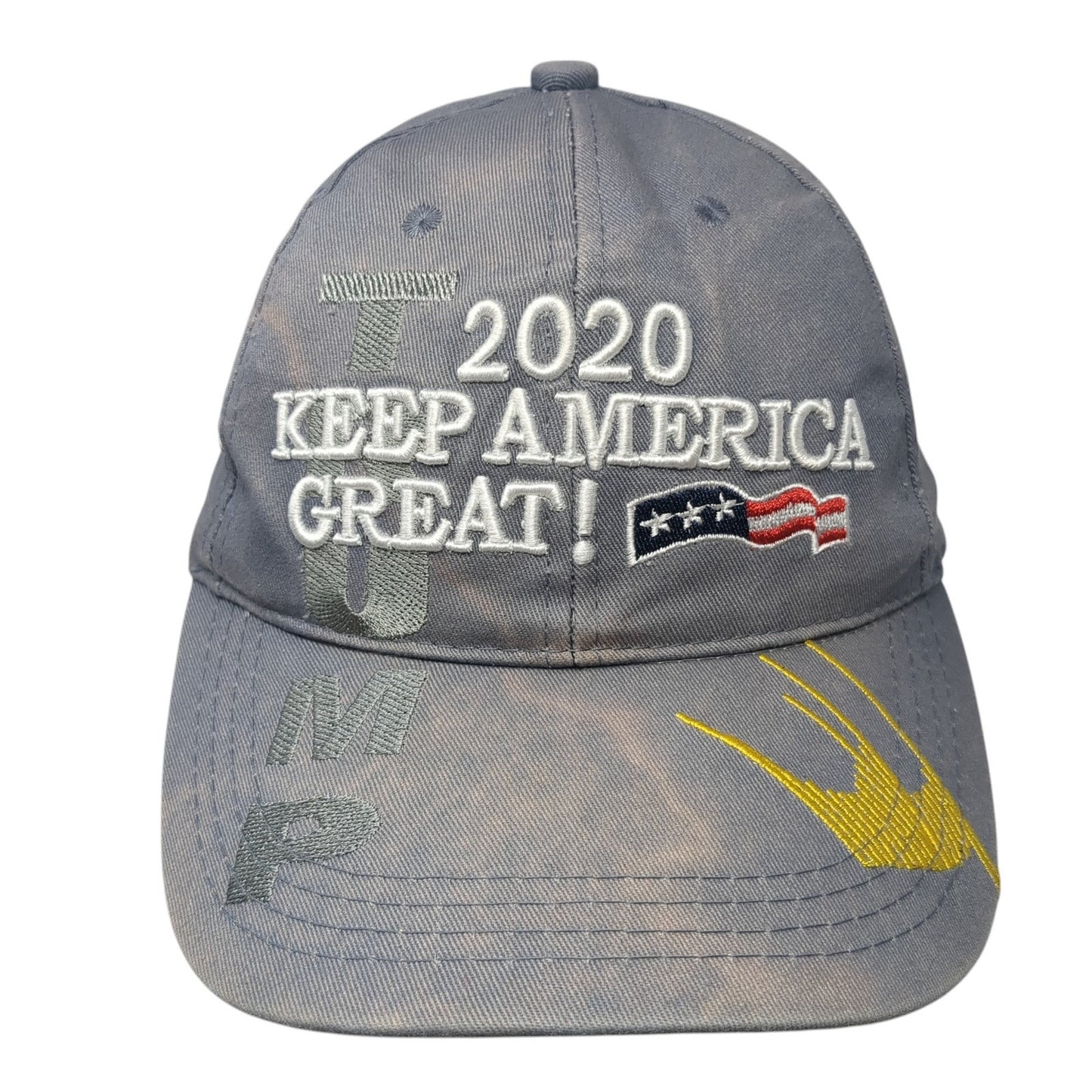 2020 Keep America Great! Slideback Hat Gray One Size Adjustable USA Flag