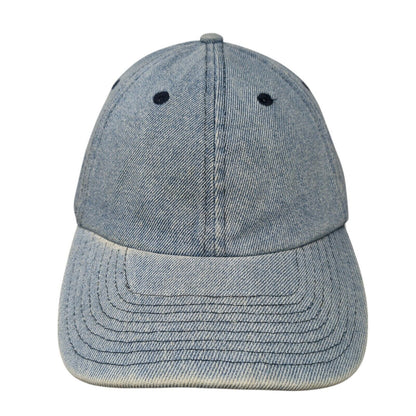 H&M Slideback Hat Blue One Size Adjustable Vented Holes 6 Panel Denim Blank