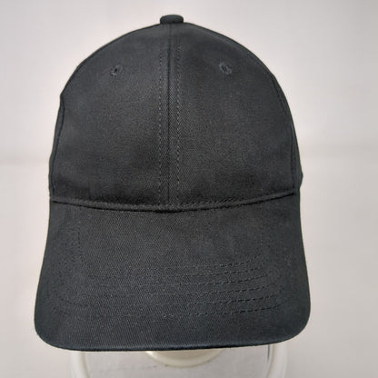 George Strapback Hat Black One Size Adjustable Blank 6 Panel Solid