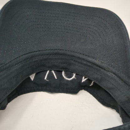 KC Caps Avon Brand Visor Black One Size Cotton Strapback Hat Logo Embroidery