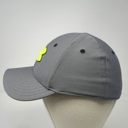 Under Armour Baseball Cap Gray M Fitted Neon Yellow Logo Performance Mesh Hat