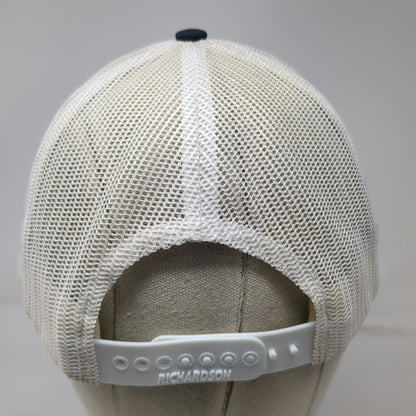 Richardson Trucker Hat Blue One Size Oregon Patch Mesh Back Pine Trees Snapback
