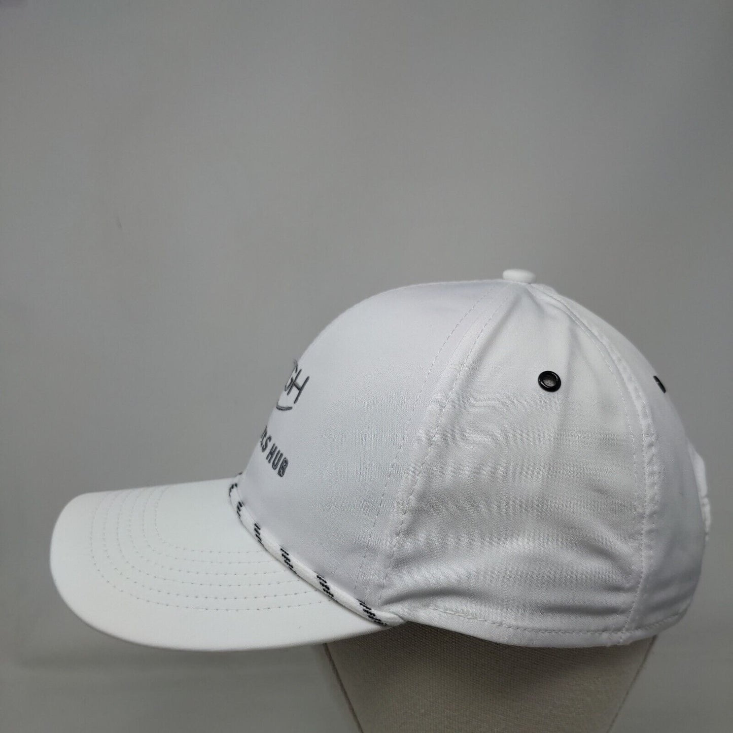 TGH Analytics Hub Strapback Hat White OSFA Adjustable Embroidered Rope Imperial