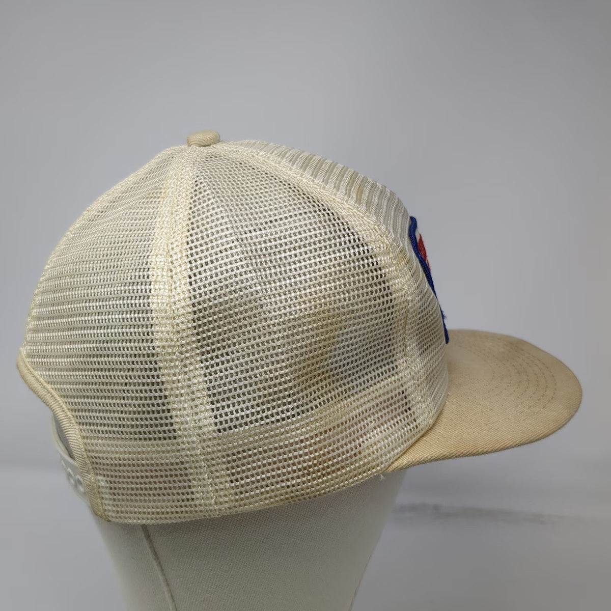 K-Brand Trucker Hat Beige Vintage Stavrianoudakis Enterprises Farming Seed Mesh