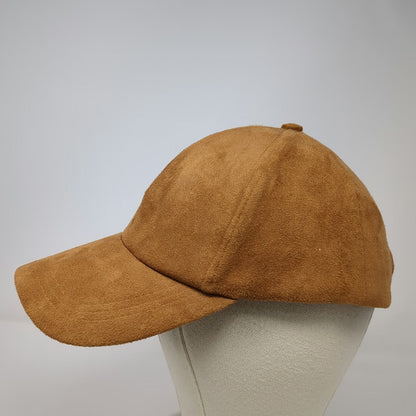 Free People Baseball Cap Brown One Size Slideback Faux Suede Adjustable Hat