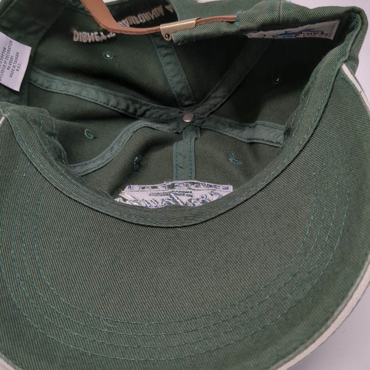 Disney Baseball Cap Green One Size Condor Flats Air Tours Leather Strap Hat