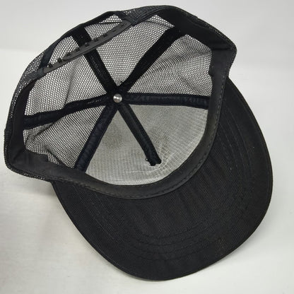 James River Corporation Trucker Hat Black One Size Snapback Mesh Back Logo