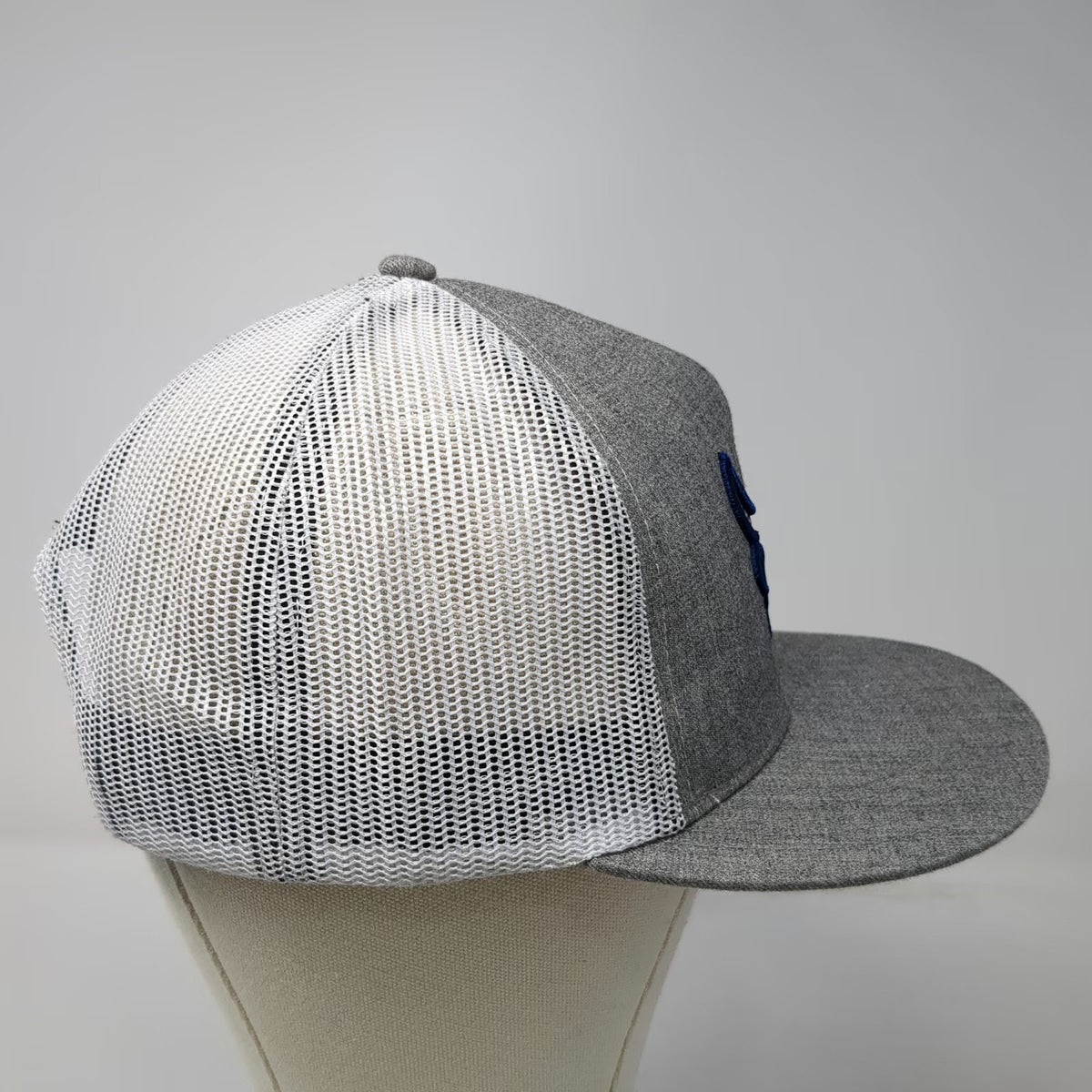 Lost Calf Trucker Hat Gray One Size Steer Bull American Flag Underbrim Snapback