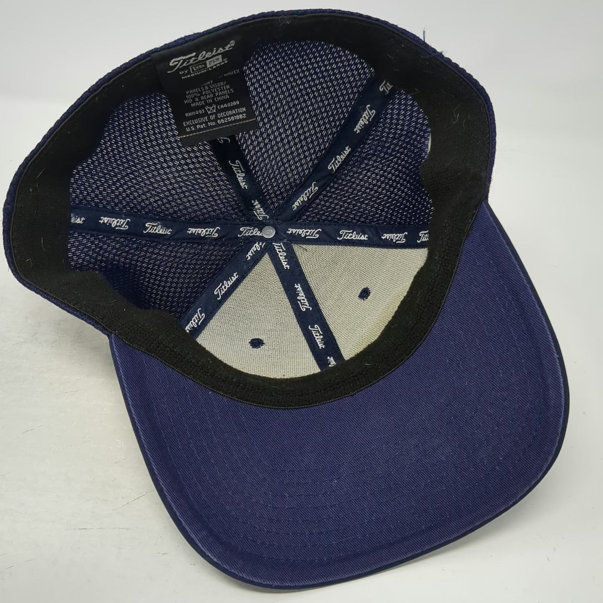 Titleist Baseball Cap Blue L New Era Mesh Back Pro V1 FJ Logo Stretch Fit Hat