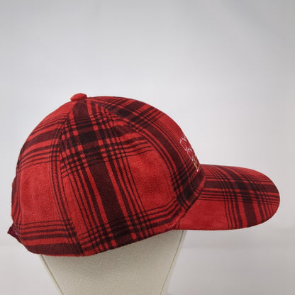 Naughty Nice I Tried Strapback Hat Red OS Adjustable Plaid 6 Panel Polyester
