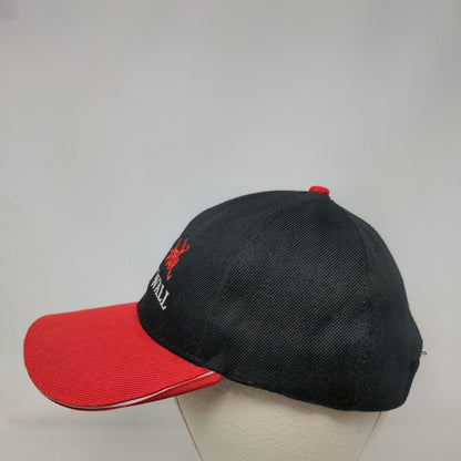 Great Wall Strapback Hat Black One Size Embroidered 6 Panel Colorblock