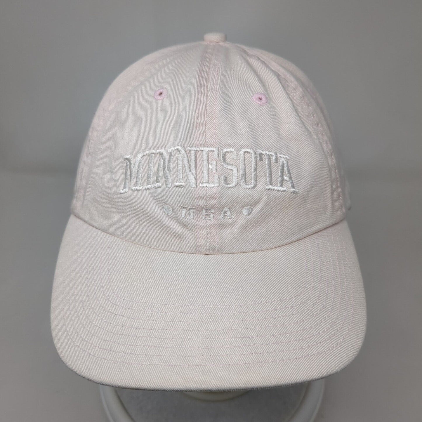 Minnesota USA Slideback Hat Pink OSFA Adjustable Embroidered Fahrenheit