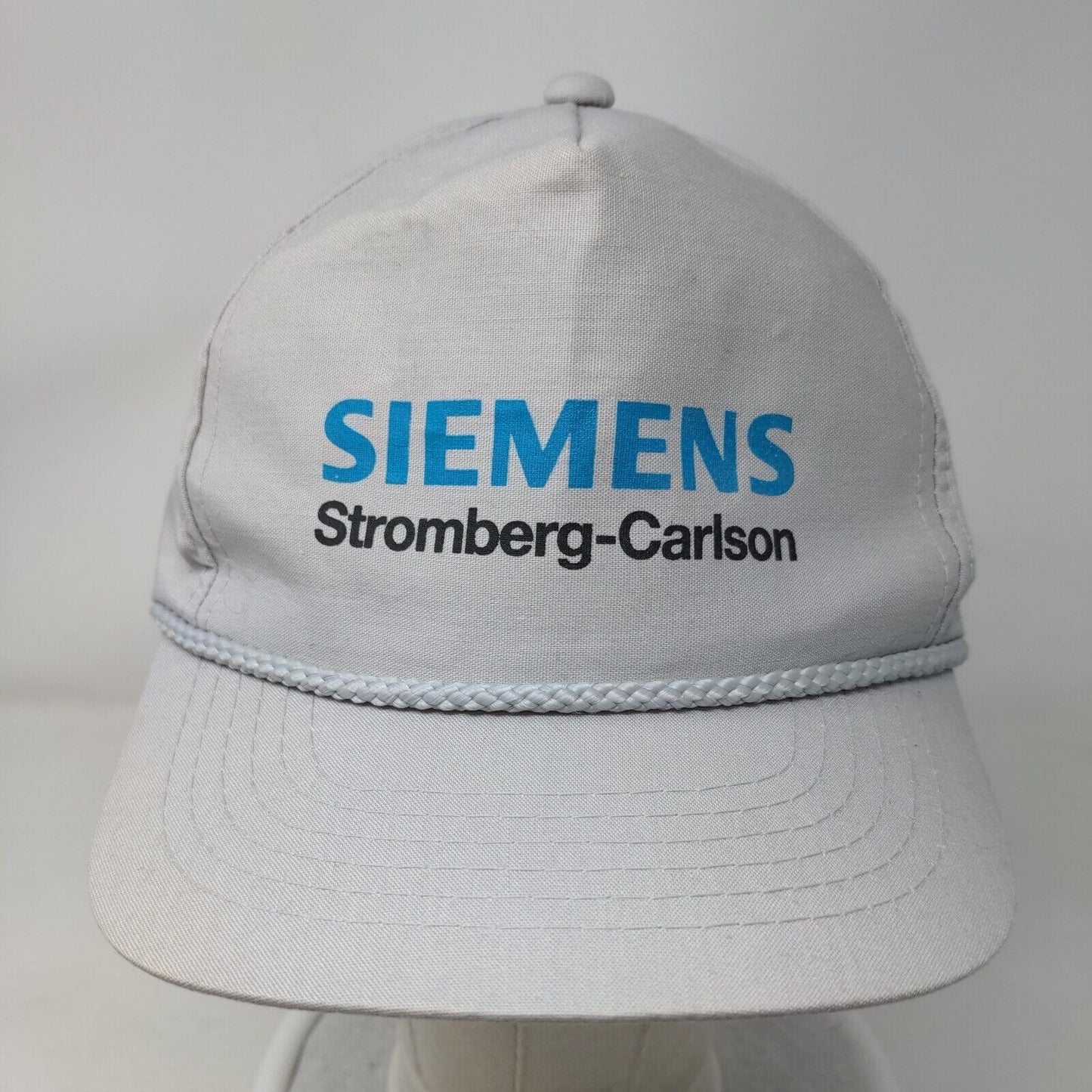 Siemens Stromberg-Carlson Snapback Rope Hat Gray OSFA Solid Adjustable