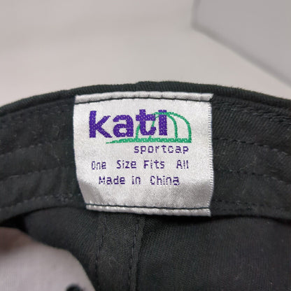 Girton Slideback Hat Black OSFA Adjustable Flex Strap Embroidered Kati