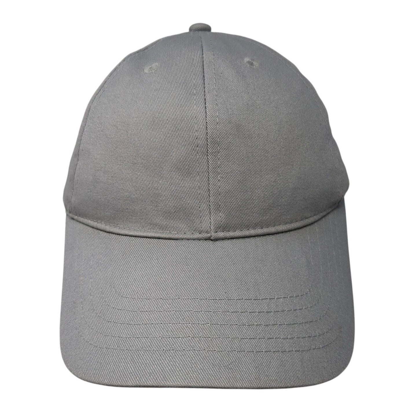 Unbranded Strapback Hat Gray One Size Adjustable Vented Holes 6 Panel Blank