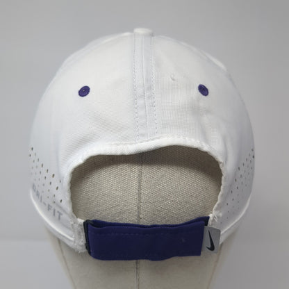 Letter W Strapback Hat White One Size Embroidered Laser Cut Nike Swoosh