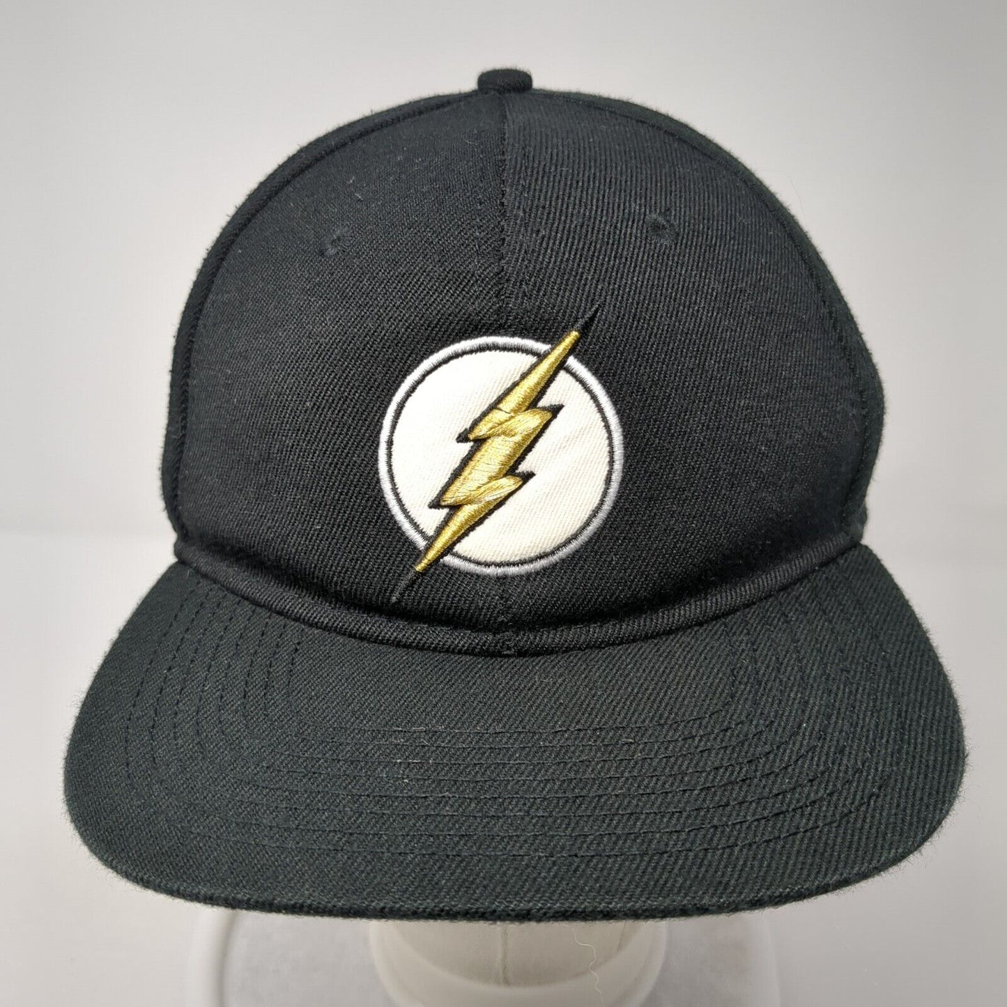 The Flash Snapback Hat Black One Size Adjustable Embroidered Comics