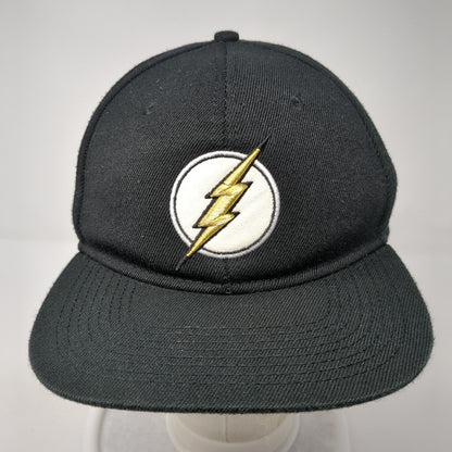 The Flash Snapback Hat Black One Size Adjustable Embroidered Comics