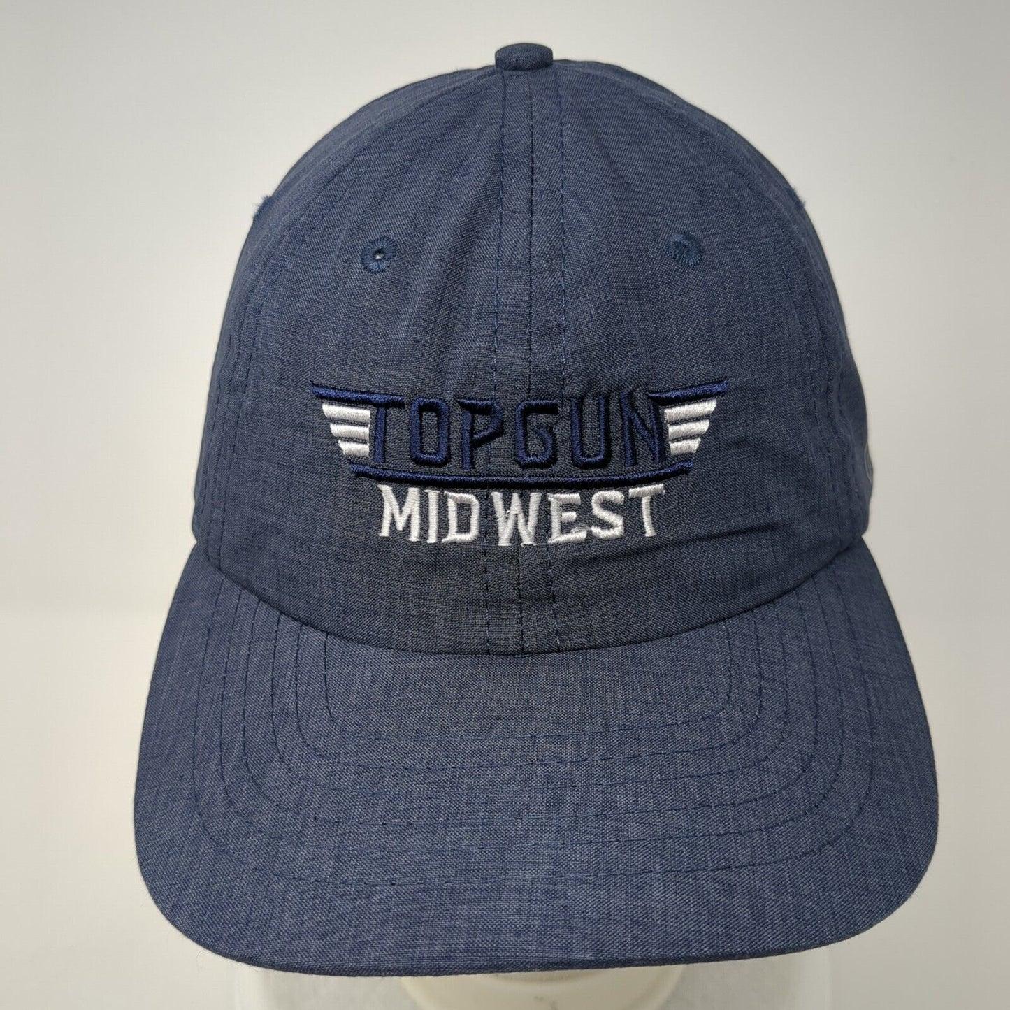Top Gun Mid West Strapback Hat Blue One Size Adjustable Adrenaline