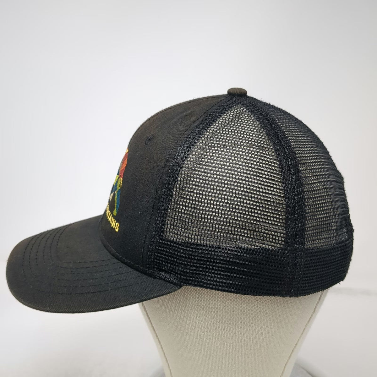 Blue 84 Trucker Hat Black One Size Wallowa Mountains Bear Geometric Mesh Oregon
