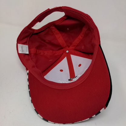 Mario Andretti Racing School Men's Strapback Hat Red Black Check Embroidered