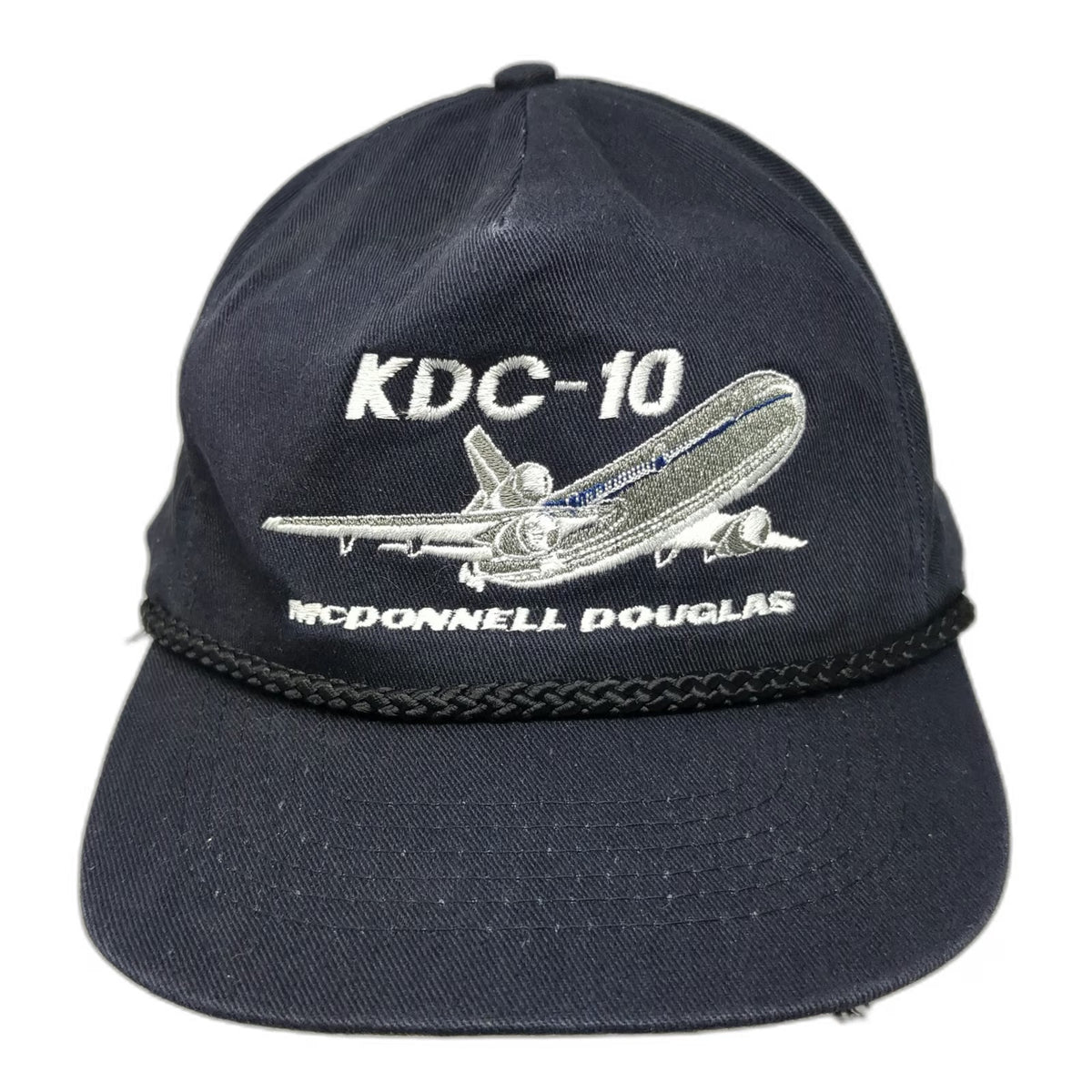 KC Trucker Black Hat One Size KDC-10 McDonnell Douglas Braided Rope Snapback
