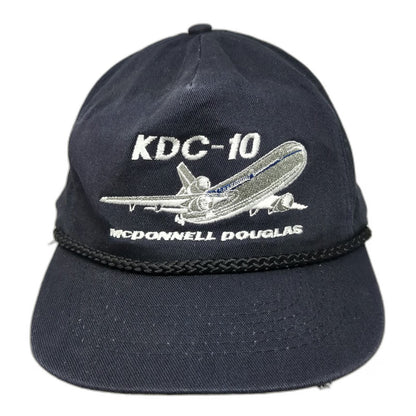 KC Trucker Black Hat One Size KDC-10 McDonnell Douglas Braided Rope Snapback