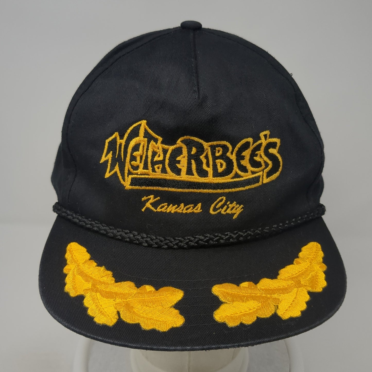 Wetherbee's Kansas City Snapback Rope Hat Black One Size Sportsman