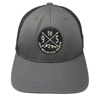 Richardson Trucker Hat Gray L Jug Mountain Ranch 9 to 5 Patch Mesh Back Snapback