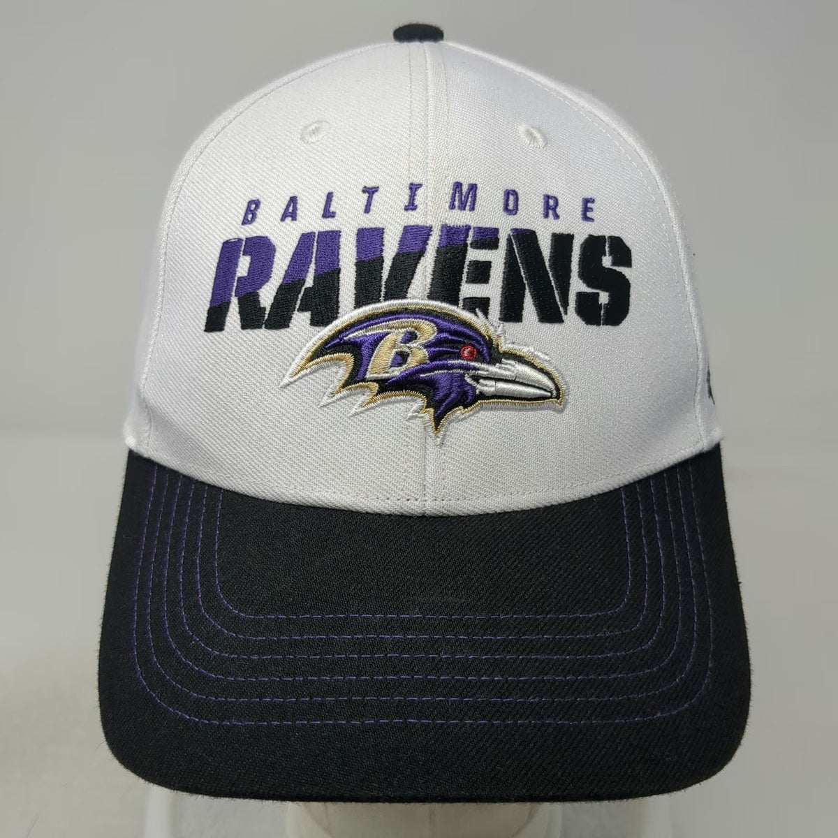 '47 Baltimore Ravens NFL White Black Purple One Size Embroidered Adjustable Cap