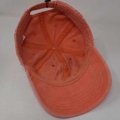 Unbranded Slideback Hat Orange OSFM Adjustable Vented Holes 6 Panel Blank