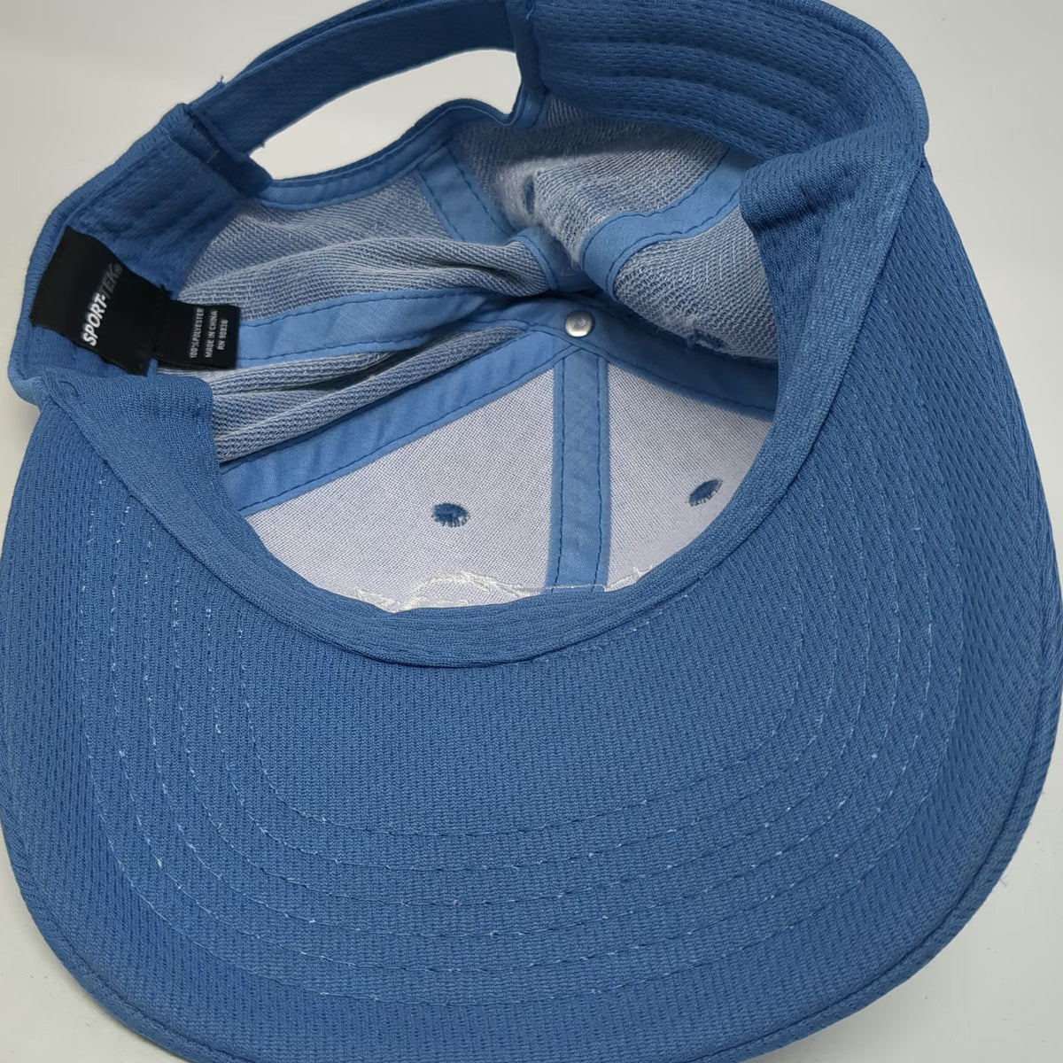 Sport-Tek Baseball Cap Blue One Size Adjustable Strapback Polyester Logo Hat