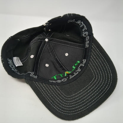 Platt Slideback Hat Black One Size Embroidered Solid 6 Panel Outdoor