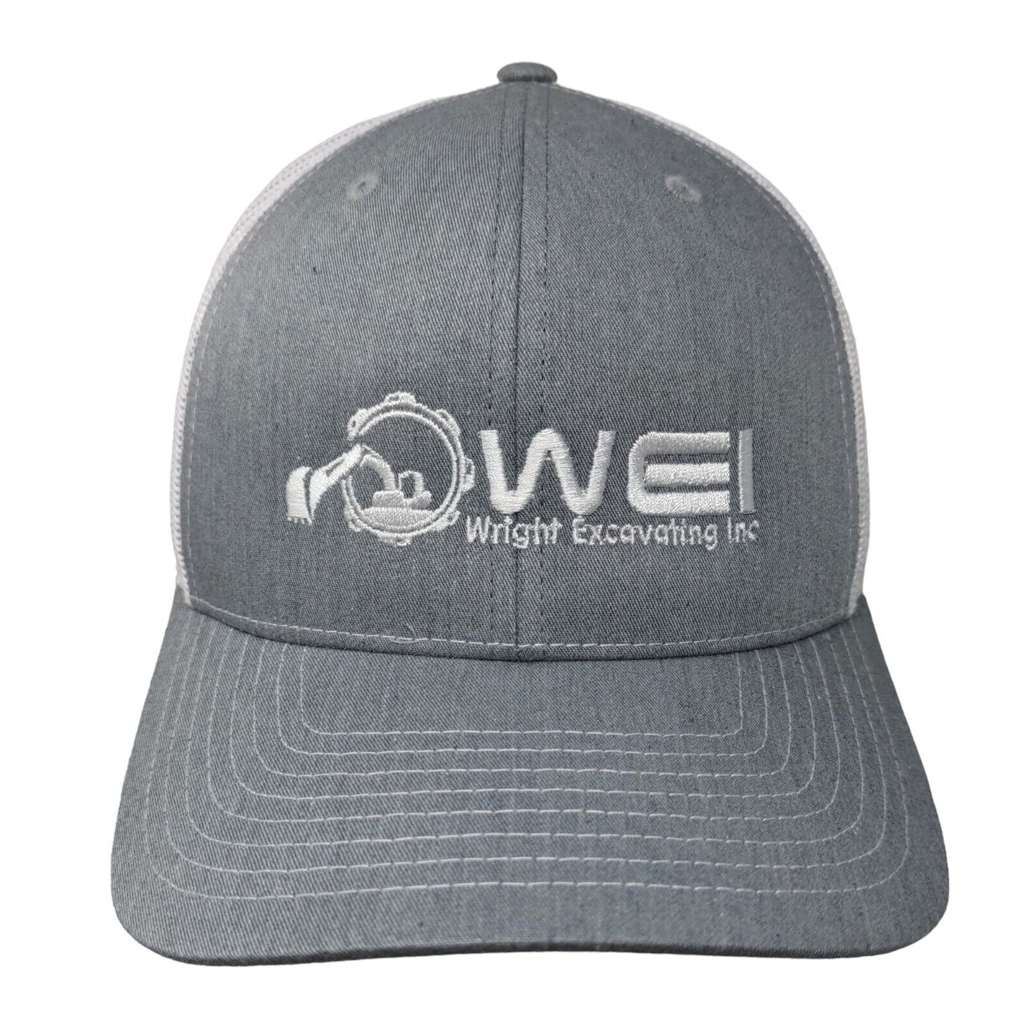 Wright Excavating Inc. Snapback Mesh Back Trucker Hat Gray One Size Richardson