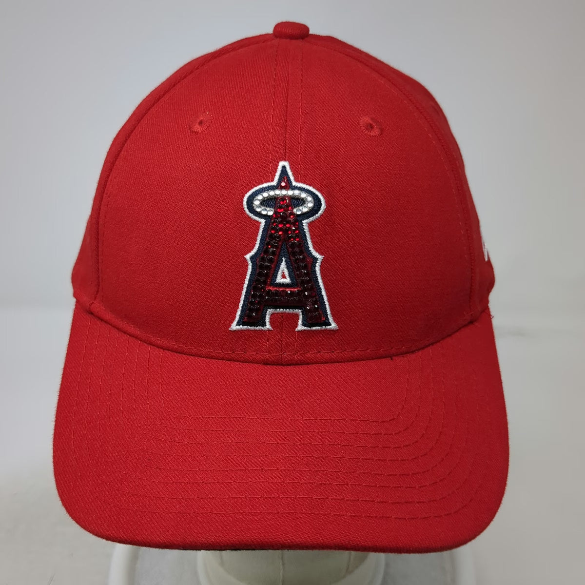 New Era MLB Los Angeles Angels Baseball Cap Red One Size Rhinestone Strapback