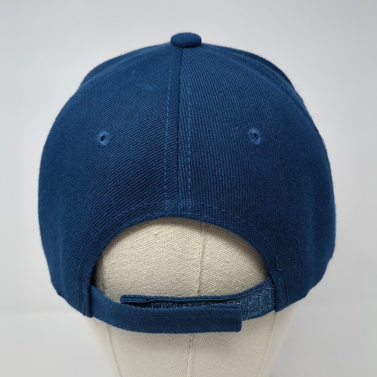 American Flag Strapback Hat Blue One Size Adjustable Embroidered Patriotic