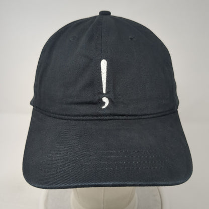 Exclamation Slideback Baseball Cap Black One Size Adjustable 6 Panel Queensboro