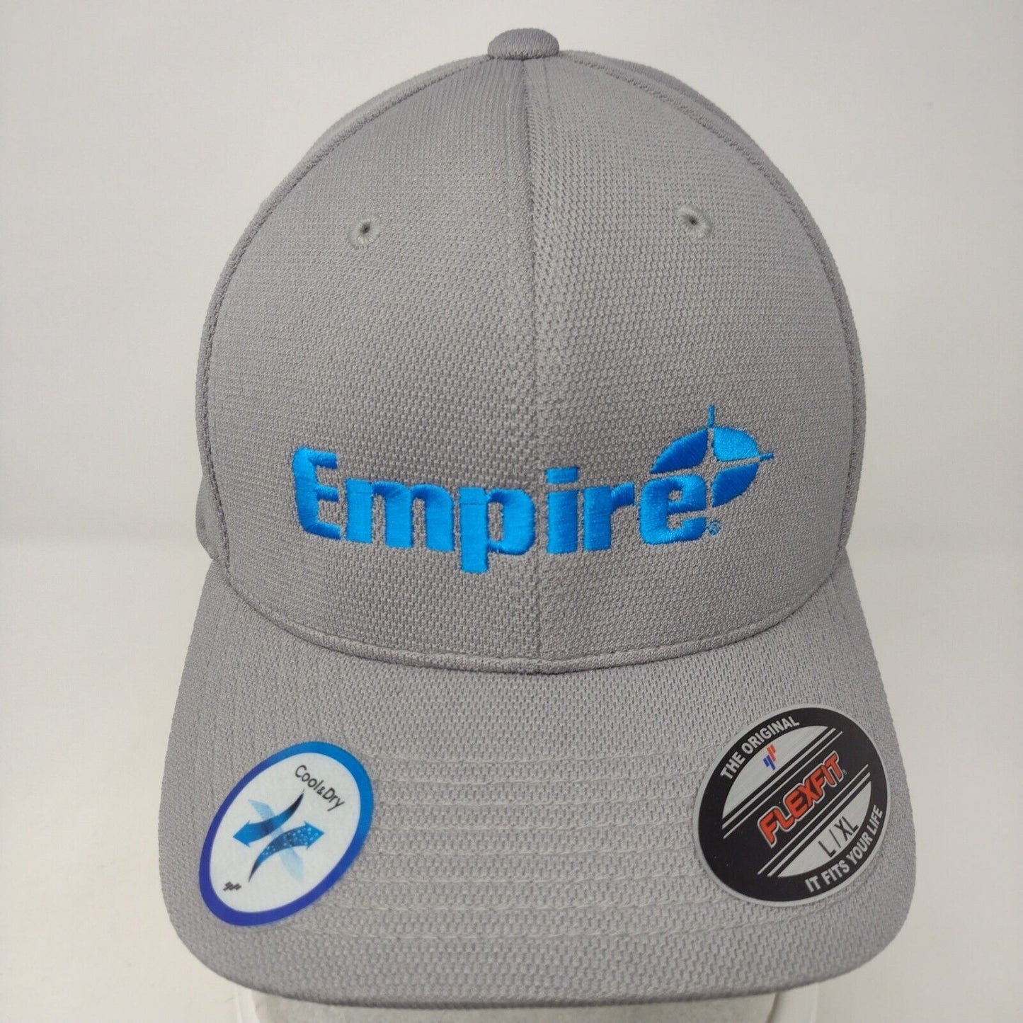 Empire Fitted Hat Gray L/XL Embroidered Cool & Dry Flexfit Sport-Tek