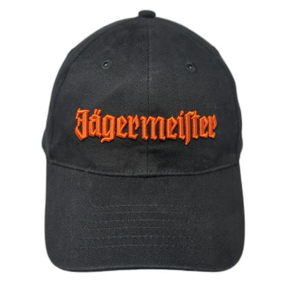 Jagermeister Baseball Cap Black One Size Embroidered Logo Stag Strapback Hat