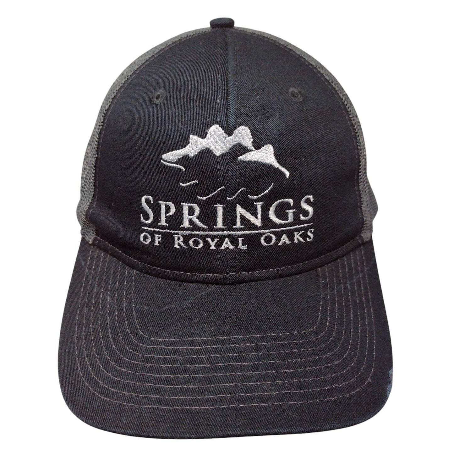 Springs of Royal Oaks Snapback Mesh Back Trucker Hat Black OSFA Embroidered