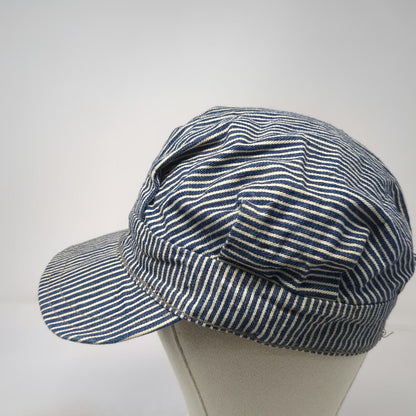 Blue Army Cap One Size Hickory Stripe Denim Engineer Railway Conductor Hat