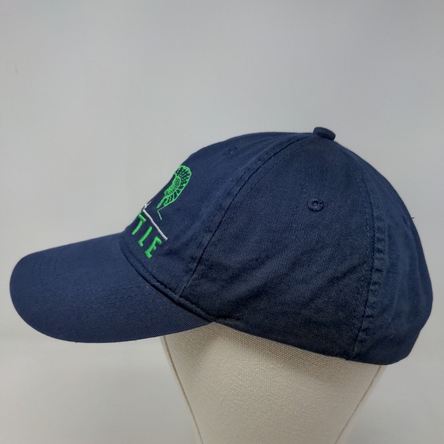 Seattle Shirt Company Men's Slideback Hat Blue Embroidered Logo Cotton