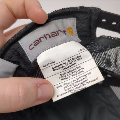 Carhartt Jon's Heating Inc Embroidered Black Trucker Hat One Size Snapback Mesh